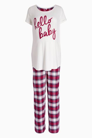 Hello Baby Print Pyjamas (Maternity)